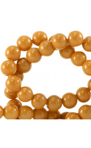 Opaque glass beads 4mm Dark cheddar brown